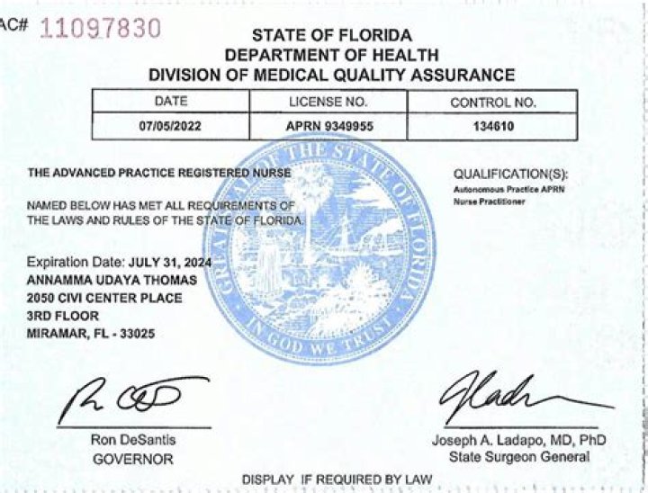 FL State Medical License